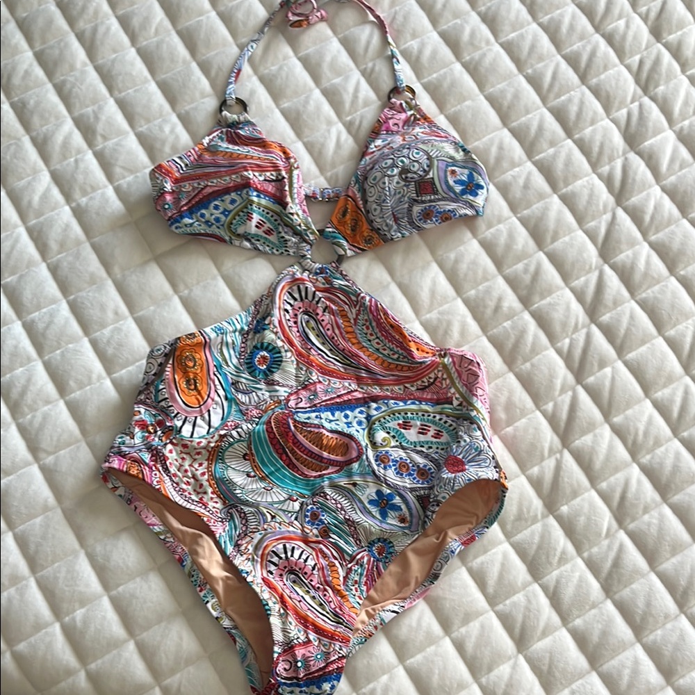 J. Crew Paisley One Piece Swimsuit - Multicolor